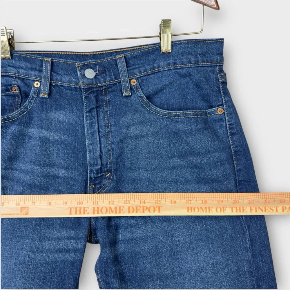 Levis 505 Straight Mid Rise Jeans Mens 34x30 Blue Medium Wash Stretch Preppy